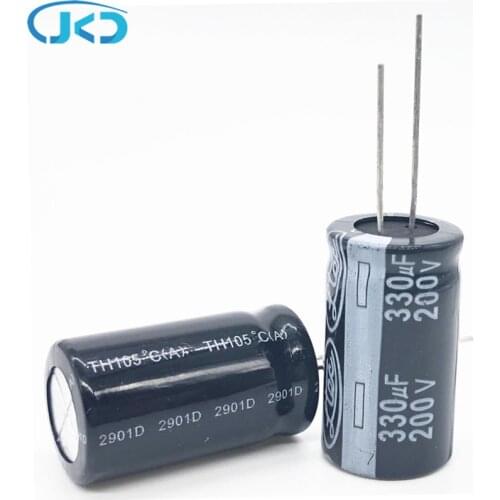 2pcs/lot 200V 330UF 18*35mm 20% RADIAL aluminum electrolytic capacitor 330000nf 20% 330uf200v