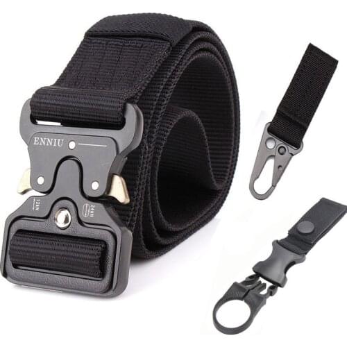 Tactical Belt Nylon Military Army belt Outdoor Metal Buckle Police Heavy Duty Training Hunting Belt 125/135CM 3.8 Wide