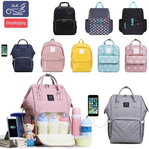 LANDUO Mommy Diaper Bags Mummy Nappy backpack for baby born Mother Large capacity waterproof insulation travel bags MPBJ02