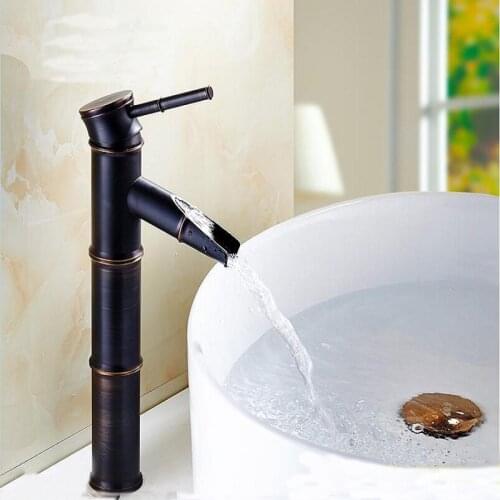 8 Types copper black bamboo style basin faucet antique, Retro bathroom basin faucet vintage, Brass basin faucet hot and cold