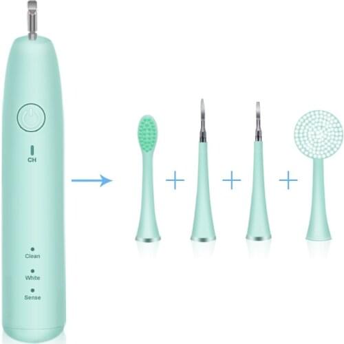 4in1 Multifunctional Acoustic Electric Toothbrush Sonic Cleaning Instrument CalculusTartar Removal Teeth Clean Dental Tools