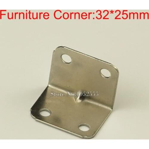 100PCS 32*25mm Iron L Shape Furniture Corner Brackets Right Angle Connector Mounting Bracket Protector K229