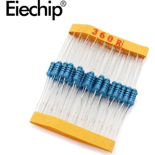 100pcs/lot 0.5W 1 ohm 1% Metal film resistor 1/2W resistance 360R Electronic resistors