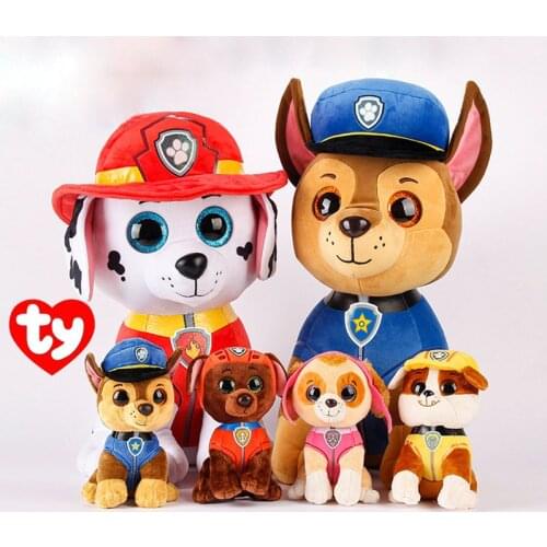15CM Ty Beanie Big Eyes Animals Dog Plush Skye Rocky Chase Marshall Everest Zuma Rubber Tracker Toys Doll Child Birthday Gift
