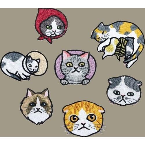 15 Style exquisite Cute Small cat patch babys clothing patches backpack decoration applique iron on patch for clothes embroider