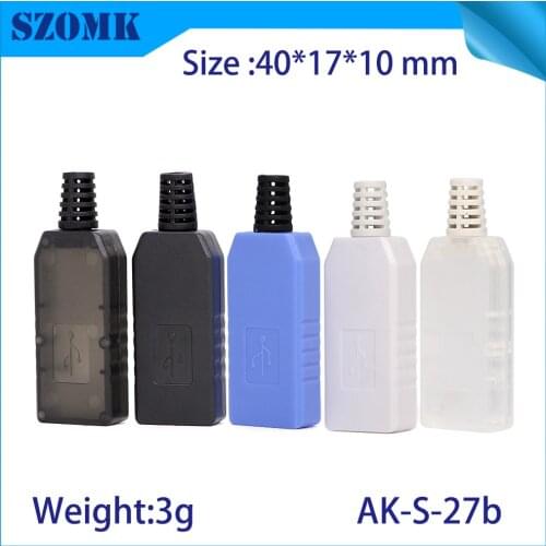 20 pcs 40*17*10mm szomk usb stick plastic box for electronic components pcb design distribution usb enclosure junction box
