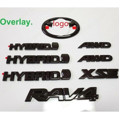 2019-2021 for RAV4 HYBRID XSE GLOSS matte BLACK EMBLEM OVERLAY GEN PT948-4219B-02