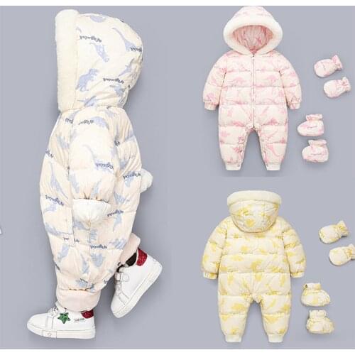 2021 new born fashion winter thicken children snowsuit cotton-padded baby girl clothes boy Plus velvet cute Jumpsuits Bodysuit