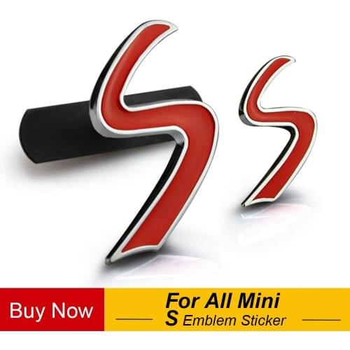 3D Metal S Front Grille Emblem Sticker Badge Decals for Mini Cooper R50 R52 R53 R56 R60 F54 F55 F56 F60 JCW Auto Accessories