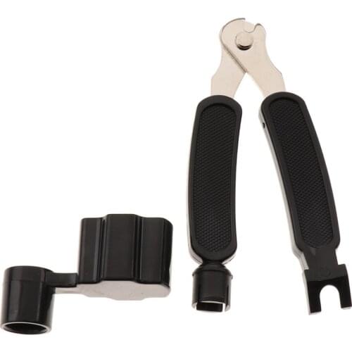 3in1 Guitar String Winder Cutter Bridge Pin Puller Black Multi-function Tool for Every Instrument Case