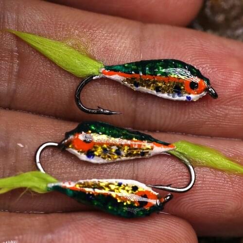 4PCS #10 #4 Trout Bass Fly Fishing Spoon Bait Lure Epoxy Minnow Streamer Fly Multiple Colors