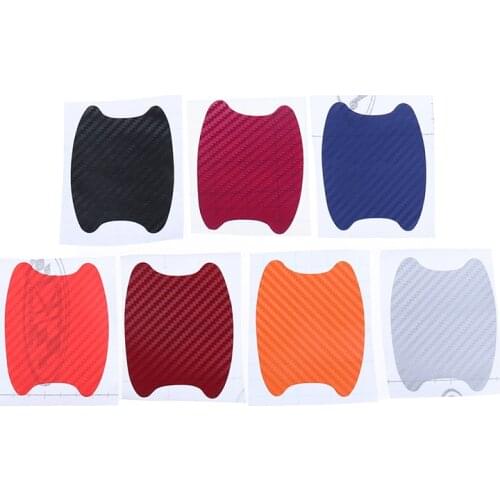 4Pcs/Set high quality Car Door Sticker Carbon Fiber Scratches ResistantHandle Protection Film 8.5*6.8cm