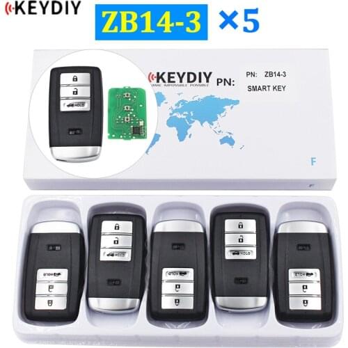 5Pcs/Lot ZB14-3 KEYDIY Universal 3 Buttons Smart Key for KD-X2 Car Key Remote Replacement Fit for More than 2000 Models