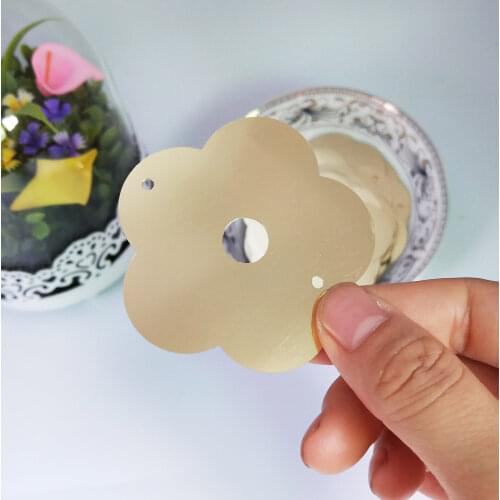 50g 57mm Big Flower Loose Flat Sequins For Crafts Plum Blossom DIY Sewing Light Gold