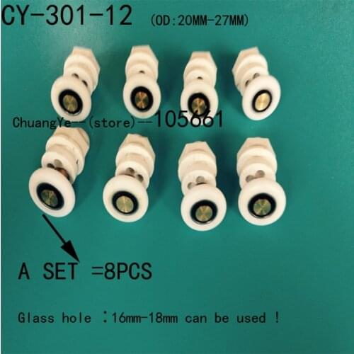 8Pc New Partiality Shower Door Rollers/Runners/Pulleys Diameter 19/23/25/27mm