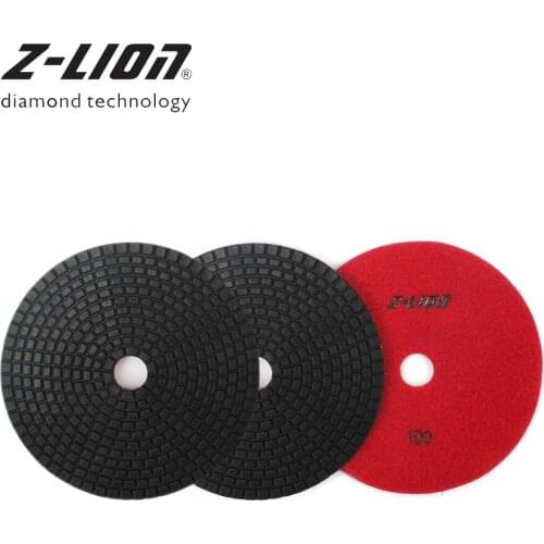 Z-LEAP 3PCS 4/5/6 Inch Diamond Polishing Pad Wet Flexible Abrasive Wheel Marble Granite Concrete Glass Grinding Disc Thick 2.5mm