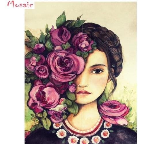 Flower fairy Diamond painting Cross Stitch,full square,angel girl Diamond Embroidery wall painting,Rhinestone painting diy arts