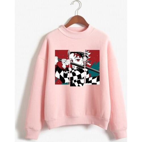 Anime Demon Slayer Hoodies Women Kawaii Kimetsu No Yaiba Hoodie Cute Demon Harajuku Top Sweatshirts Male