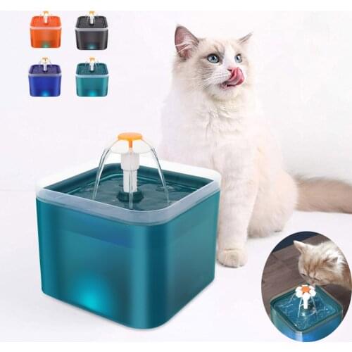 2L Automatic Cat Water Fountain Indoor LED Light Dog Water Dispenser Quiet Drinker Pet Drinking Fountains For Cats Feeder USB