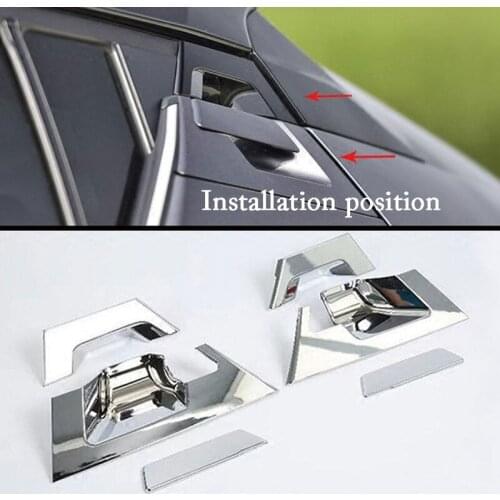 BBQ@FUKA Chrome ABS Car Rear Door Handle Bowl Cover Trim Set Car Exterior Part Sticker Fit for Toyota CHR C-HR 2016 2017 2018