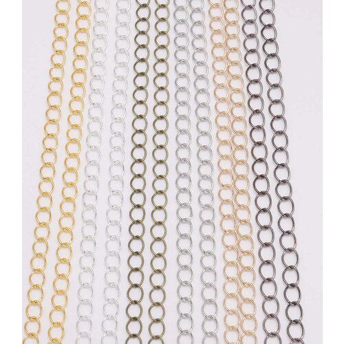 5/10m/lot Necklace Extender Curb Chains Long Open Link Ring Extended&Extension Tails Chain For DIY Jewelry Making Accessories