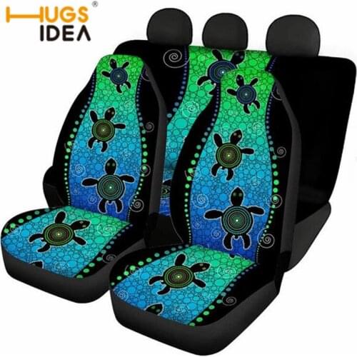 Hawaiian Car Seat Covers Tropical Hibiscus Sea Turtles Print Seat Cover Full Set Men Auto Interior Non-Slip Protector for Women