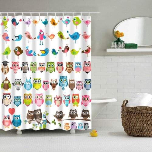 Dafield Kids Curtains Cute Funny Cartoon Dinosaur Seaworld Owls World Map Nautical Fabric Bathroom With Hooks