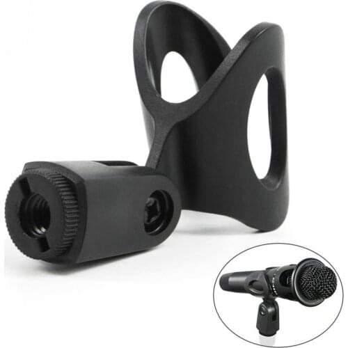 ABS Flexible Microphone Mic U-Shaped Clamp Clip Stand Accessories 3/8 Screw Plastic Clamp Clip Holder Mount Black