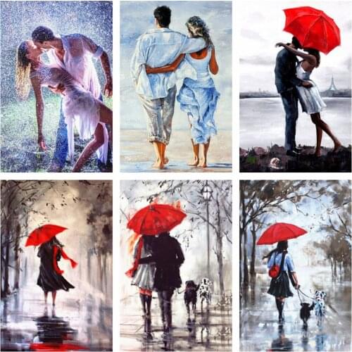 Huacan Full Square Diamond Painting 5D DIY Lover Diamond Embroidery Mosaic Portrait Couple Decorations Home Art