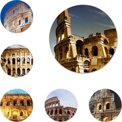 Colosseum Rome Italy Icons Pins Badge Decoration Brooches Metal Badges For Clothes Backpack Decoration