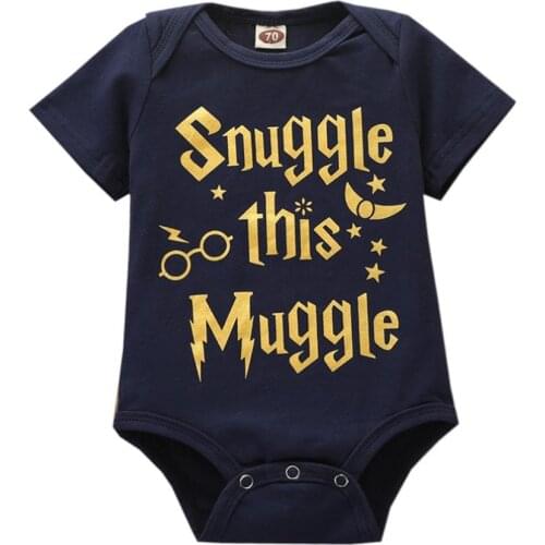 Summer Infant Jumpsuit Newborn Baby Short Sleeve Letter Printing Rompers Kids Toddler Bodysuit One-Pieces