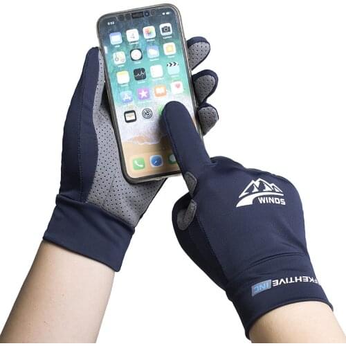 Summer Ice Silk Men Gloves Thin Light Sports Driving Fingerless Outdoors Fishing Women Cycling Run Non-Slip Touch Screen Gloves