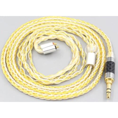 LN007297 8 Core OCC Silver Gold Plated Braided Earphone Cable For UE Live UE6Pro Lighting SUPERBAX IPX