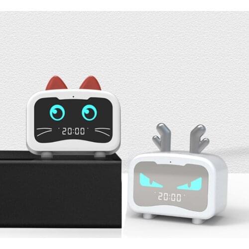 Cute Dragon Cat Bluetooth 5.0 Speaker Alarm Clock Music USB LED Light Decoration
