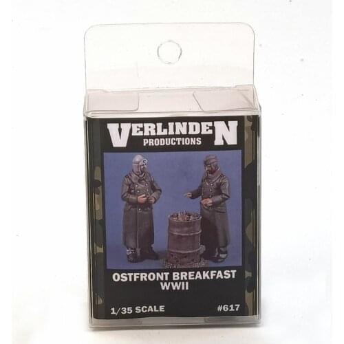 1/35 WWII "Ostfront Breakfast" German Soldiers (2 Figures/Set) VERLINDEN #617 Resin Kits Unassembled Uncolored