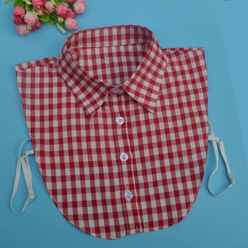 Linbaiway 2021 New Plaid Fake Collars for Womens Blouse Shirt Top Detachable Collar False Collars Neckwear Tie Nep Kraagie