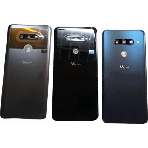 Original Glass Battery Cover For LG V40 ThinQ V405UA V405QA7 Battery Door Back Glass Housing Cover Repair Parts With Camera Lens