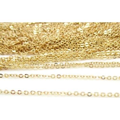 GNAYY 5Meter in bulk Anti-Tarnish Gold Stainless Steel 2.3mm Flat Cable Rolo Chain Oval Rolo Chain Jewelry finding Marking DIY