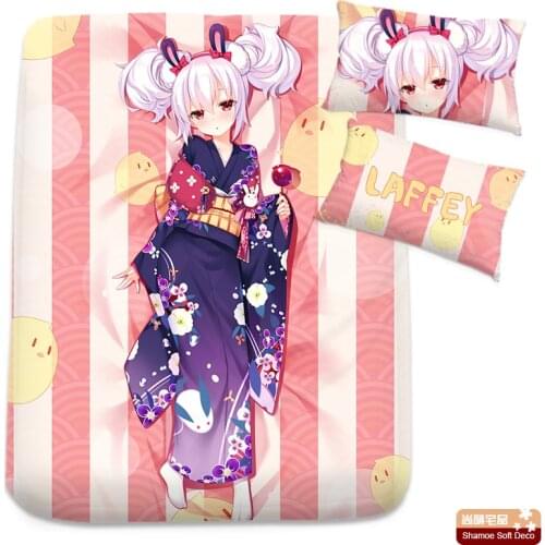 Anime Cartoon Azur Lane Laffey Milk Silk Flat Sheet Bed Sheet Top Sheet