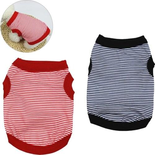Pet Dog Striped Clothes Cotton Vest Soft Breathable T-shirt Costume Apparel