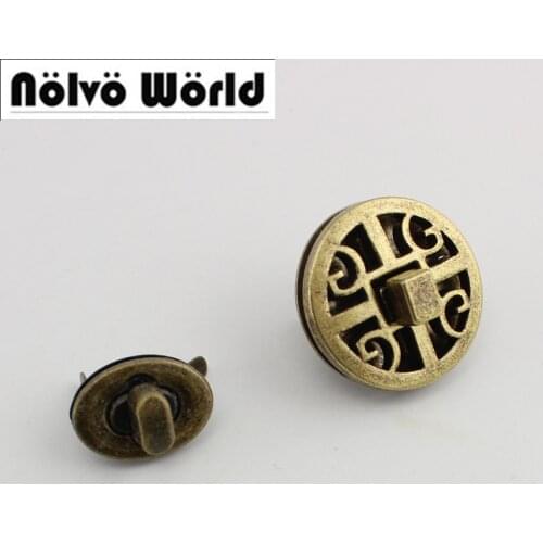 30sets Bronze gunmetal pressed lock briefcase lock for genuine leather handmade man bag making 10sets