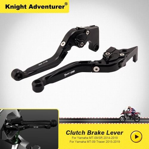 Adjustable Folding Extendable Brake Clutch Levers For YAMAHA mt09 MT-09 SR mt 09 Tracer 2015-2019 2016 2017 2018 Logo MT09