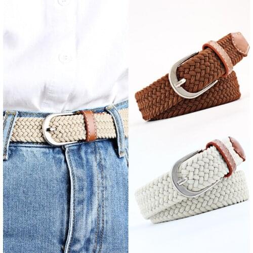 2021 new extended version 100.110.120CM stretch woven thin belt unisex pin buckle versatile canvas belt