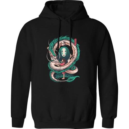 Hooded Mens Anime No Face Harajuku Long Sleeve Male Sweatshirt Vintage Standard Streetwear 2020 Clothing Tops Moletom Masculino