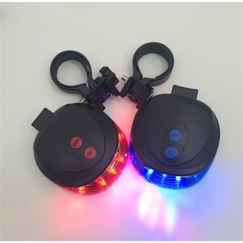 Bicycle Laser Tail Light 5 LED Flashing Night Safety Warning Light Portable Red And Blue Waterproof Buckle Bicycle Tail Light