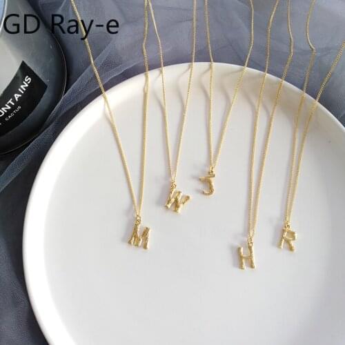 Hot Sale Simple Delicate Initial Letter Charm Necklace for Women Girl Student 725
