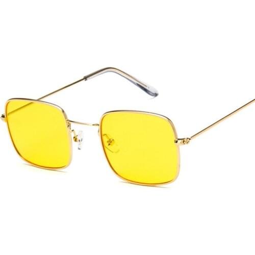 Vintage Small Square Sunglasses Women Retro Pink Clear Lens Sun Glasses Lady Retro Sunglasses Female Ocean Eyewear Oculos De Sol