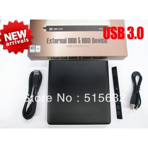 USB 3.0 External 12.7mm Super slim Drive ODD / HDD Enclosure Device optical driver and Hard disk caddy Enclosure BLACK