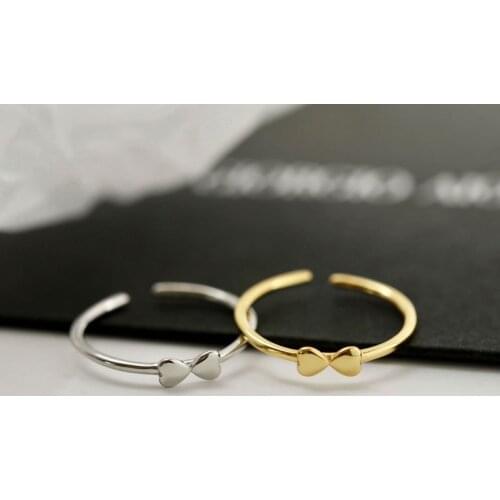 Sterling 925 Silver Butterfly Ring for Women Korean Fashion Rose Gold Color Resizable Ring Girl Student Birthday Gift Jewelry