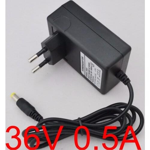 1PCS 36V 0.5A AC 100V-240V Converter Adapter DC 36V 0.5A 500mA Power Supply EU Plug 5.5mm x 2.1-2.5mm